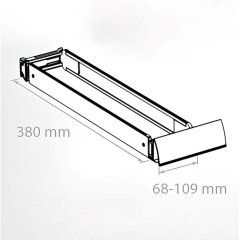 Рамка раздвижная EASYFACE 380 мм, цвет серый, упаковка 5 шт/уп