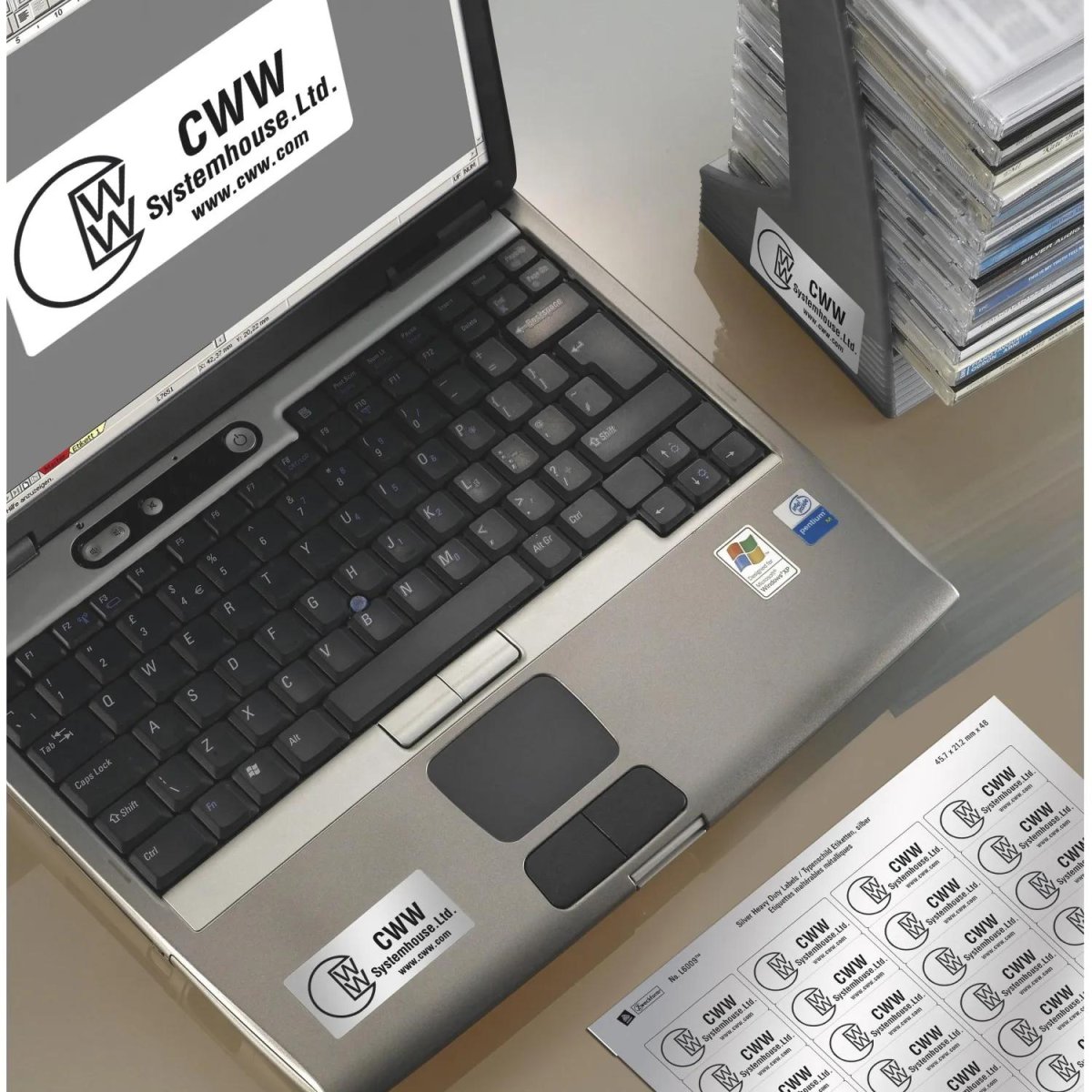 Этикетки самоклеящиеся L6012-20 Серебристые, 96x50.8мм,L,200шт/уп