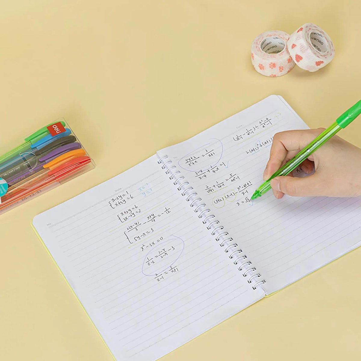 Набор шариковых ручек Deli EQ69-6,иг.нак 0,7,черн.пониж.вязк, 6 цвет