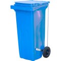 Контейнер-бак мусорный 120л с педальным приводом Г-образ синий_09204