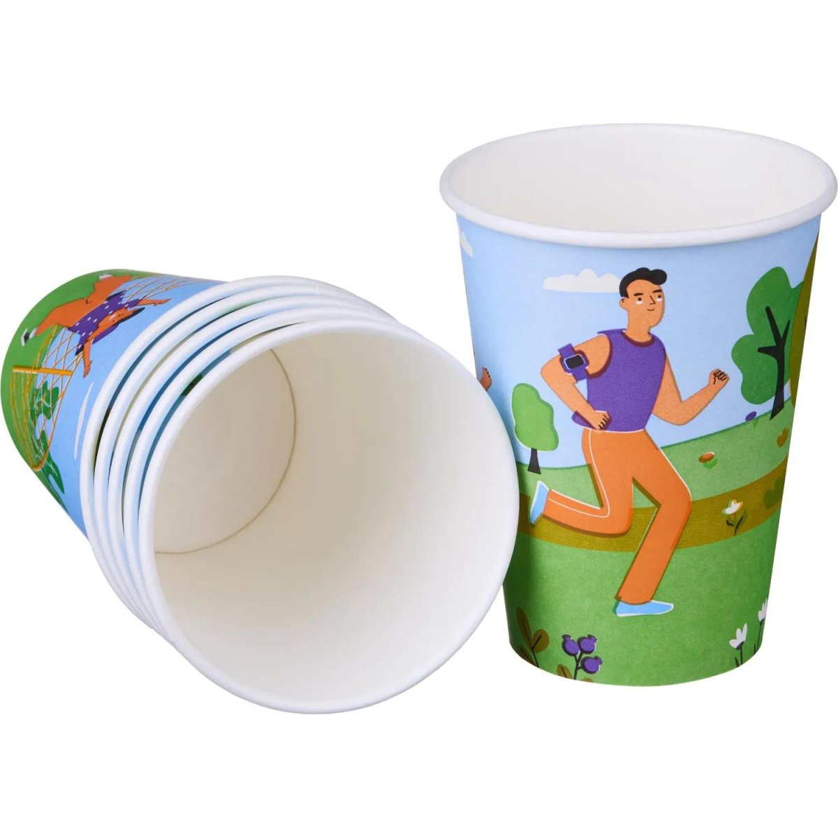 Стакан одноразовый бум односл. 350 мл d-90мм Спортивные игры (MIX) 50шт/уп