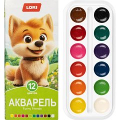 Краски акварельные FUNNY FRIENDS, 12 цветов, б/к Ааф-003 набор