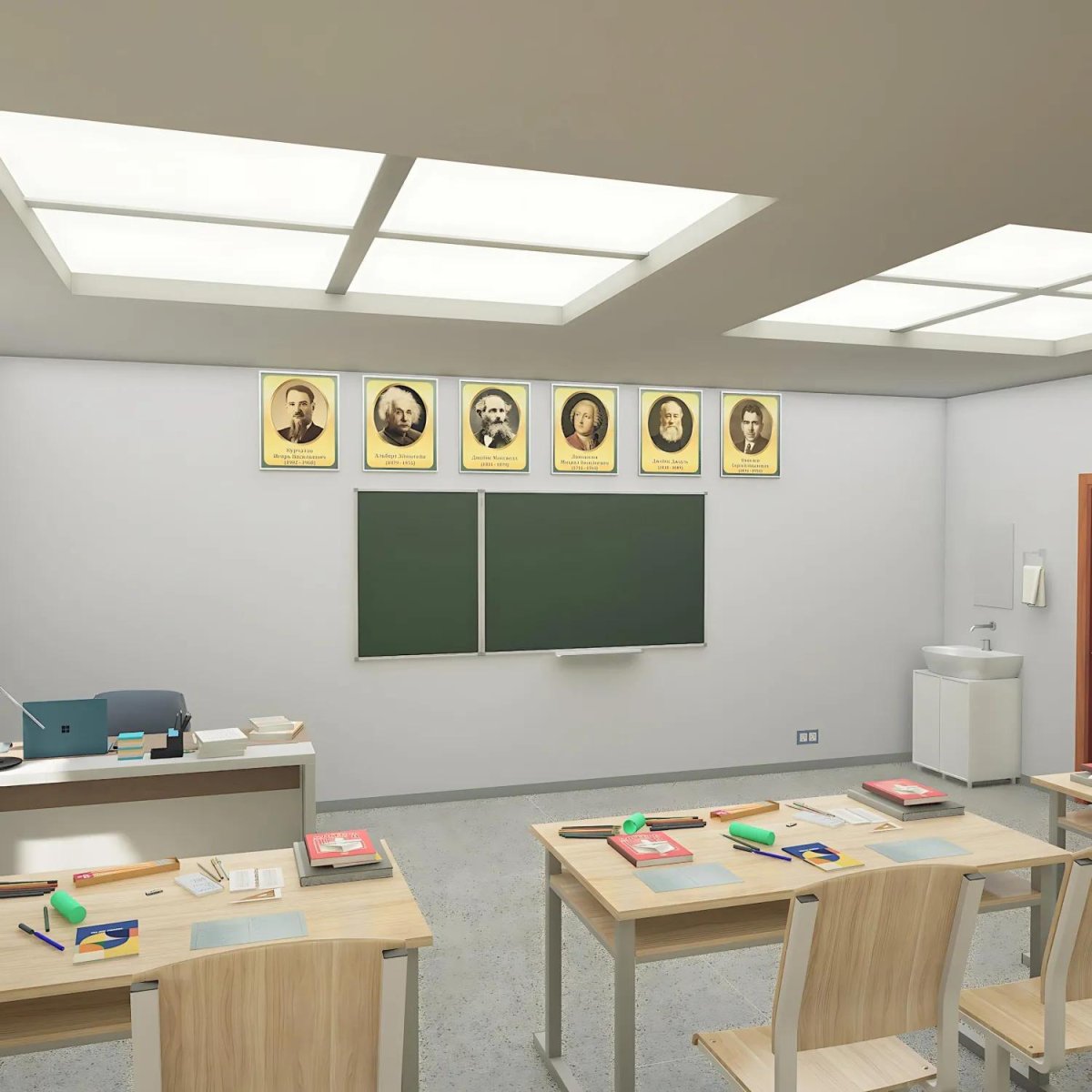 Доска магнитно-меловая Attache 2-х секционная без разлиновки