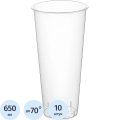Стакан одноразовый 650 мл, диз. Bubble Cup, прозр.,матовый,ПП, 10 шт/уп