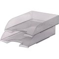 Лоток горизонтальный для бумаг Комус Русская Серия дымчатый