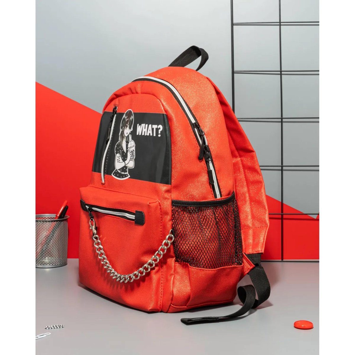 Рюкзак Аниме Готик экокожа, красный