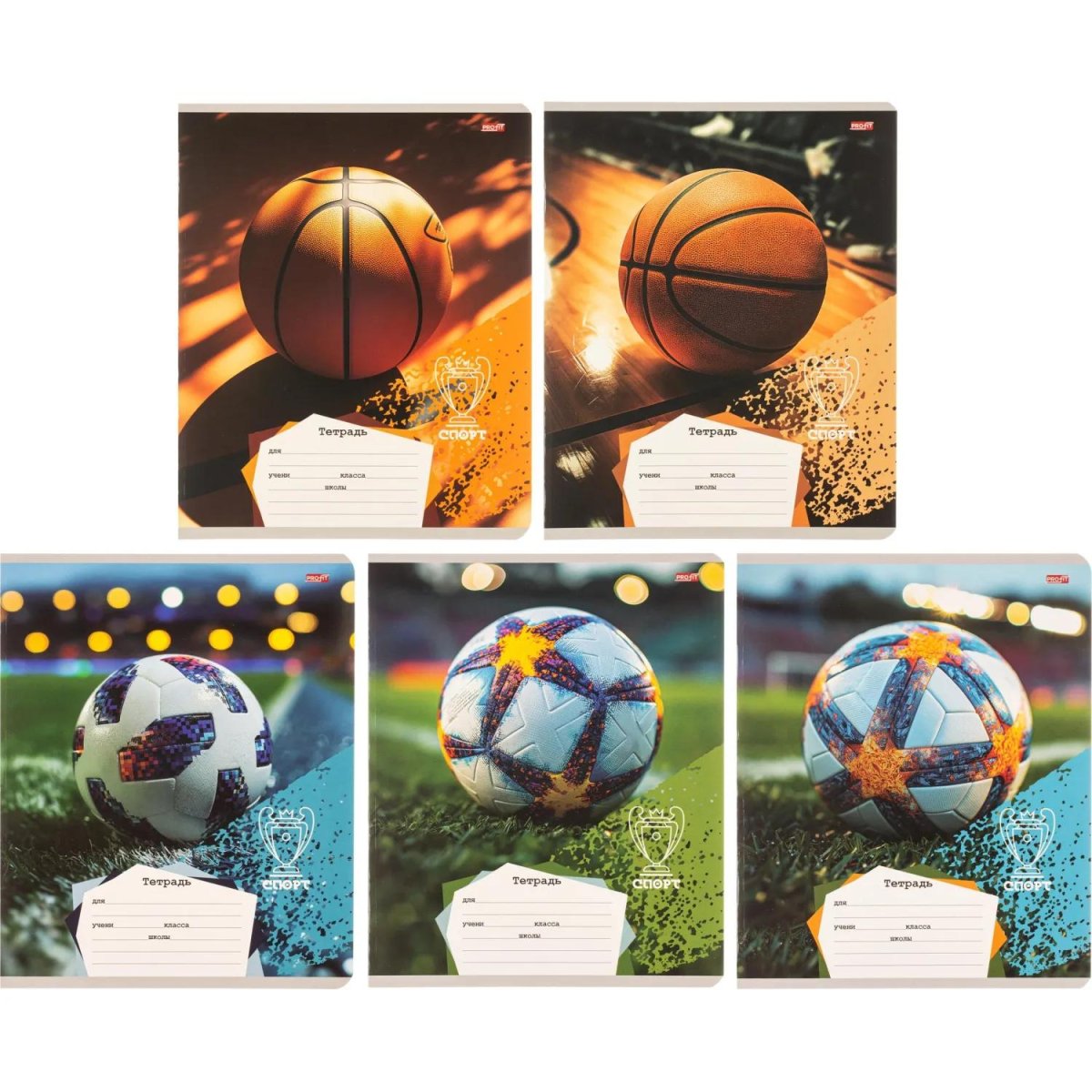 Тетрадь КЛЕТКА 18л. РАЗНЫЕ МЯЧИ-2 обл.-мел.карт,ассорти 18-4313