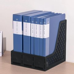 Лоток вертикальный д/бумаг Deli E9843,сбор,3отд,чер,250x257x275мм,пл