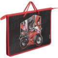 Папка для тетрадей Комус Класс Urban MotoА4 на молн с ручк,пласт,45мм,ПТ-15