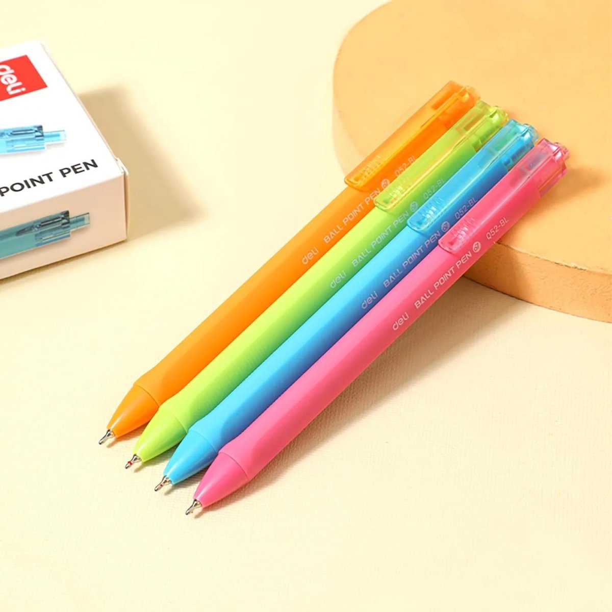 Ручка шариковая автомат. Deli EQ52-BL,гибр.нак 0,7,син.черн,в асс