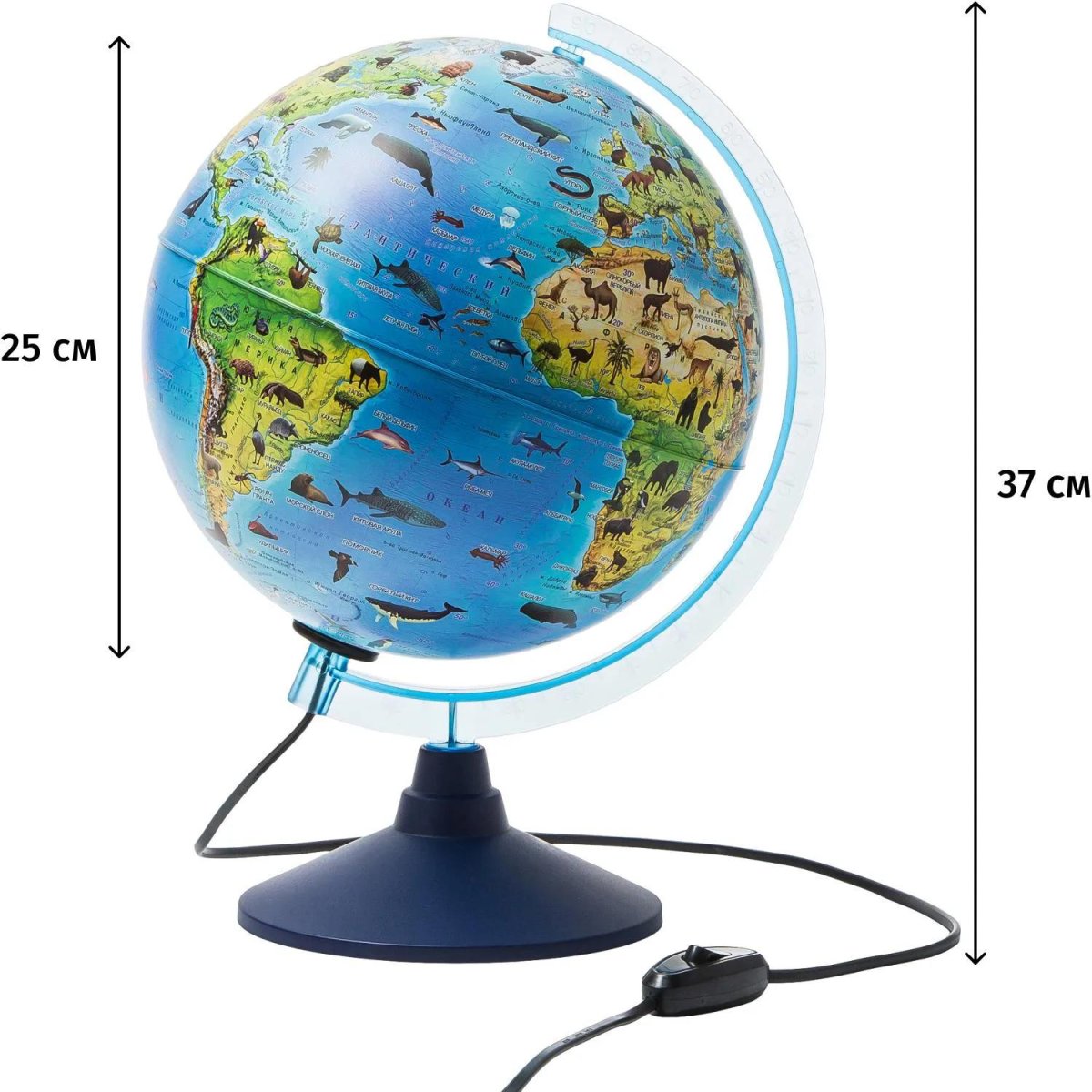 Глобус интерактивный зоогеографич с подсветк. и VR очками,250мм,INT12500306
