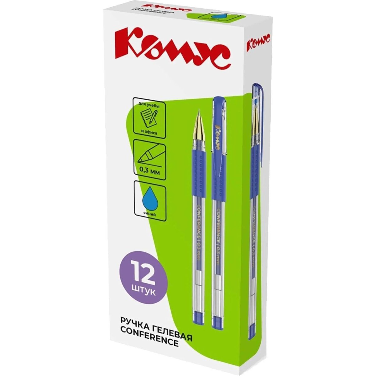 Ручка гелевая неавтомат. Комус Conference, манж,ш.0,5мм,л.0,3мм,син