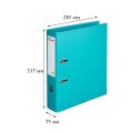 Папка-регистратор Комус Стандарт 75мм  бирюзовая, ПБП2, карм.кор., мет.уг
