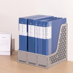 Лоток вертикальный д/бумаг Deli E9843,сбор,3отд,сер,250x257x275мм,пл