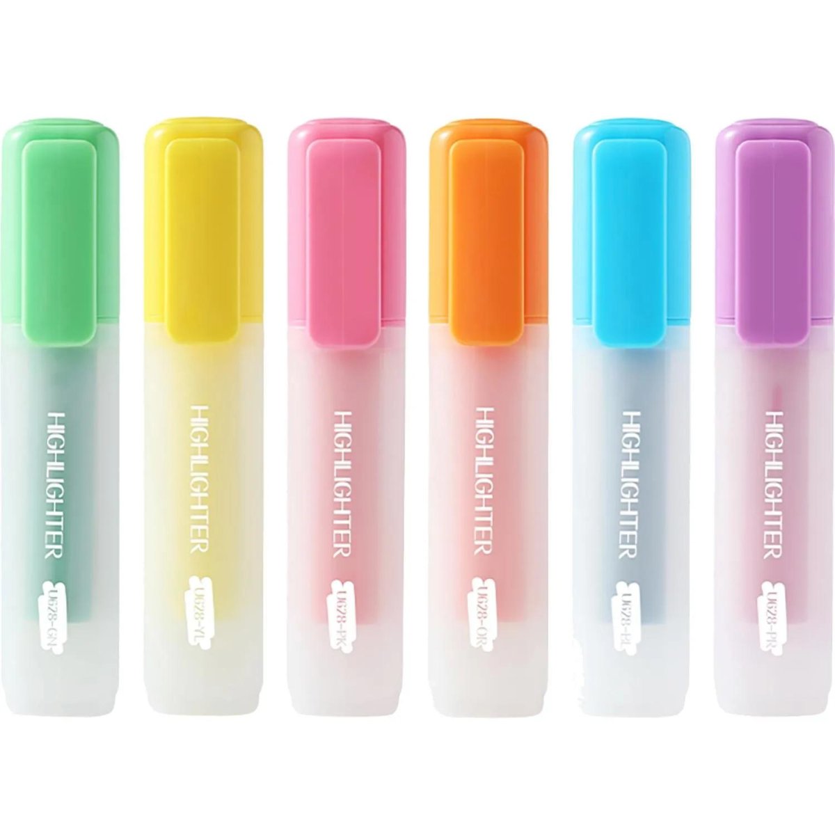 Набор текстовыделителей Deli EU628,скош.нак 1-4,5мм,6цв, не смаз.гелев.черн