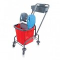 Тележка уборочная одноведерная 25л отжим, контейнер, мет.каркас ТК722