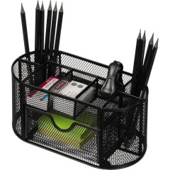 Подставка-органайзер д/канц.мелочей Комус 9отд мет сетка 220х110х105мм черн