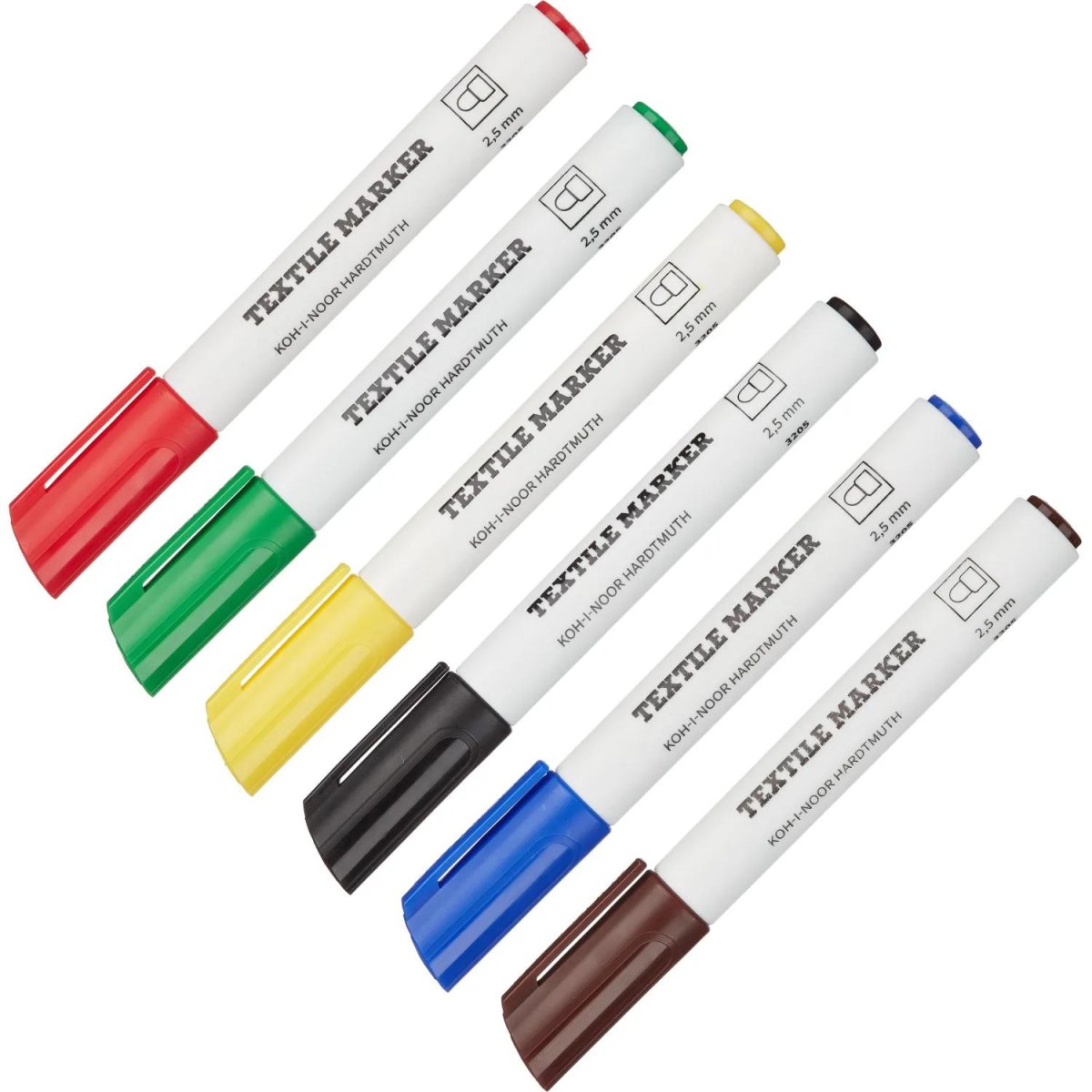 Набор маркеров для ткани KOH-I-NOOR 3205, круглых 2,5мм, 6цв 773205JF07KS