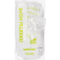 Пакет фасовочный ПНД БИО 25х40 15мкм 250шт /уп