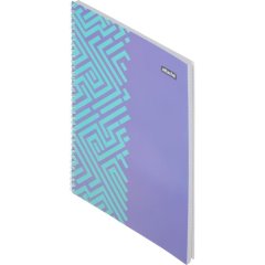 Бизнес-тетрадь А4 60л Attache Греция Голубой/Фиолет клет, 65г, греб, ВД-лак