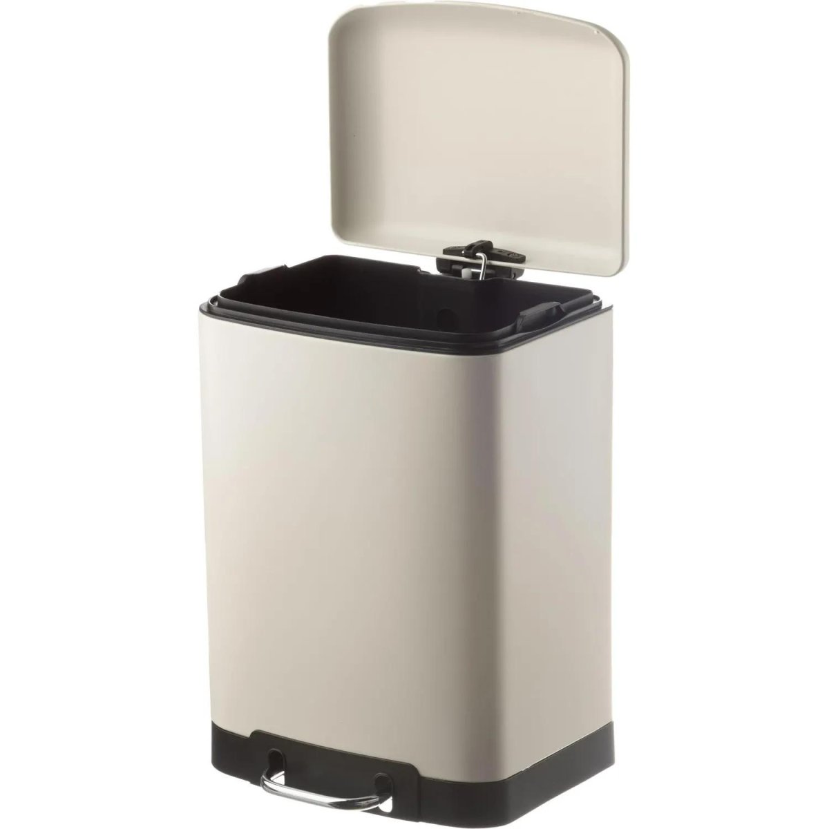 Ведро мусорное с педалью и доводчиком Luscan 12л,бежевое,прямоуг,металл