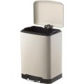 Ведро мусорное с педалью и доводчиком Luscan 12л,бежевое,прямоуг,металл