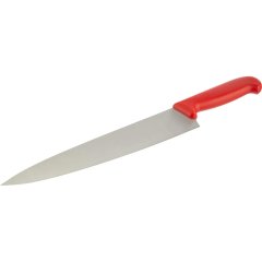 Нож поварской лез 300 мм  толщ 2 мм  3Cr13  красная пластиковая ручка