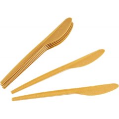 Нож одноразовый 168мм,золотисто-охрист.до коричн.;древесн.волокно,50шт/уп