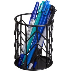 Подставка-стакан для письм принадлежностей Attache черн 80x100мм металл