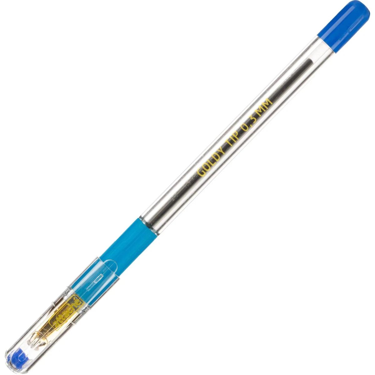 Ручка шариковая неавтом. Attache GOLDY TIP дш0,5мм лин0,3мм син, манж,прозр