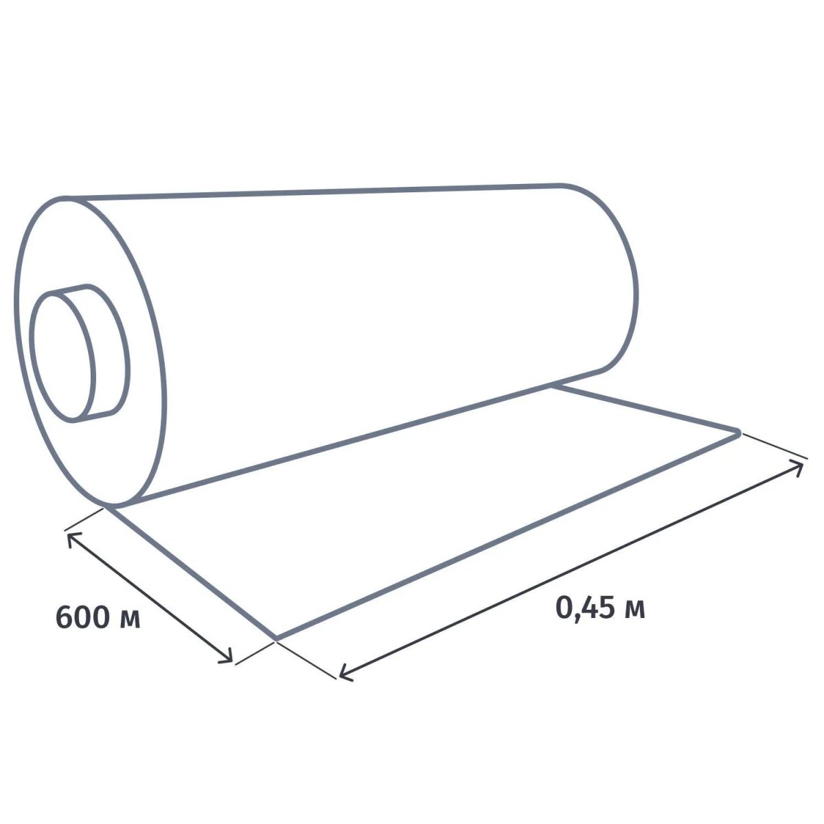 Пленка ТУ ПОФ первич. 450/900ммх600мх25мкм, полурук., 12,45кг нетто/рул