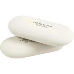 Ластик овальный Attache, 57x25x11, термопласт.каучук, белый