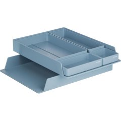 Лоток горизонтальный д/бум Deli NuSign ENS001-blue 2лотка + орган-р син