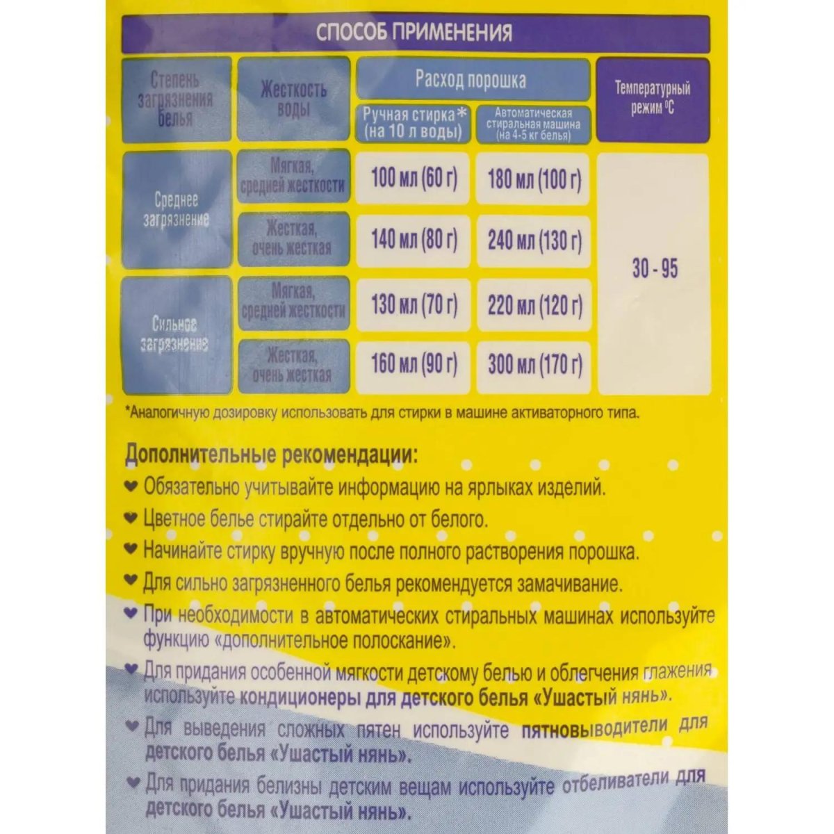 Порошок стиральный детский УШАСТЫЙ НЯНЬ 4,5кг универсальный