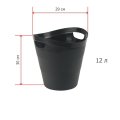 Корзина для мусора офисная 12л пластик, черная с ручками Uniplast КХУ-10