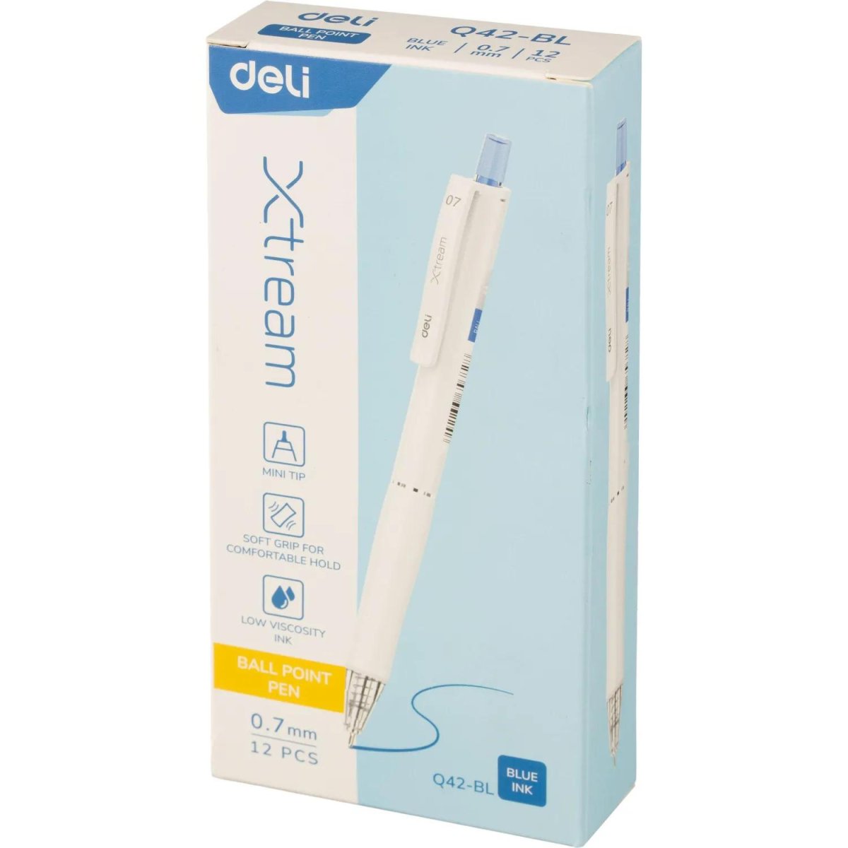 Ручка шариковая автомат. Deli Xtream, EQ42-BL,син,пул нак.0,7мм