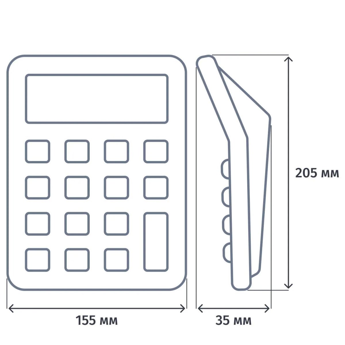 Калькулятор настольный Attache CDB1401-BK 14-разрядный черный 205x155x35 мм