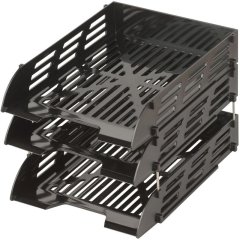 Лоток горизонтальный для бумаг Attache 3шт/наб на металл стерж черный