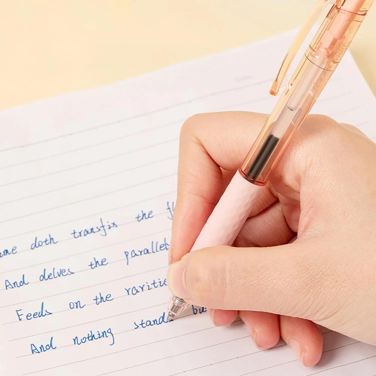 Ручка шариковая автомат. Deli LINEUM EQ150C-BL,пул.нак 0,7,син.гибрид,в асс