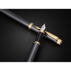 Ручка перьевая Parker IM Grey GT 0,8мм,синий, подарочная коробка, 2213776