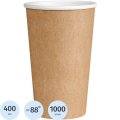 Стакан одноразовый бум. 1-сл 400мл 18OZ КРАФТ 1000шт/кор