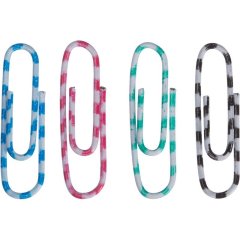 Скрепки Attache Зебра с полимерным покрытием,28 мм,разноцветные,100 шт/уп