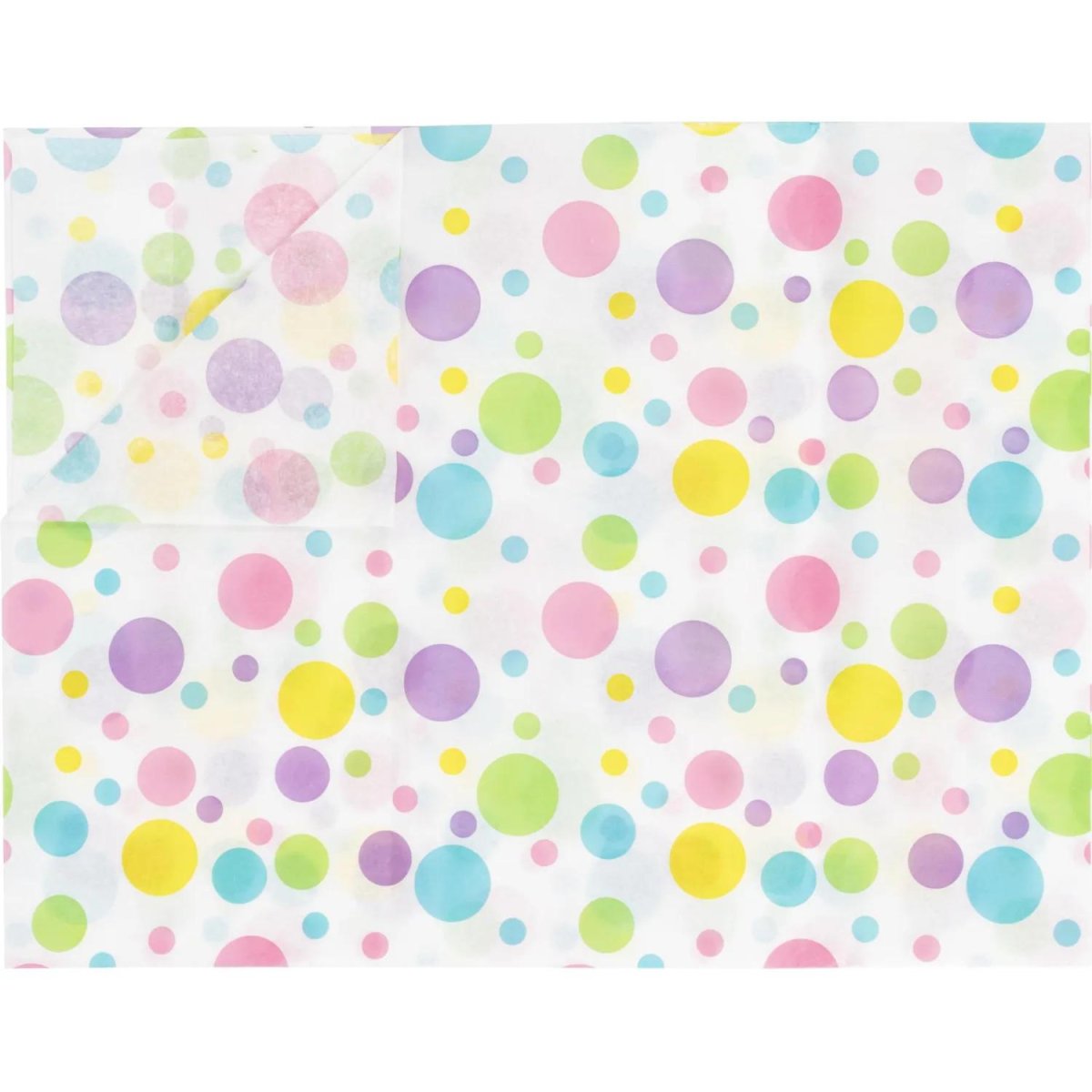 Бумага Тишью с орнаментом, 10 листов/наб, Горошек разноцветный 2-145/13
