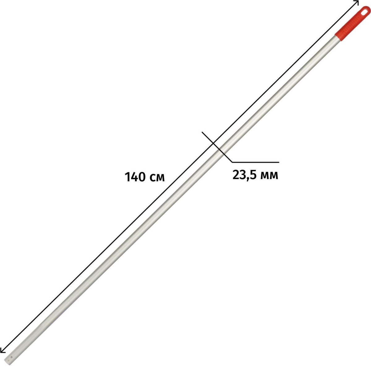 Рукоятка алюминиевая (анодированная), цвет красный 140см NV-147R
