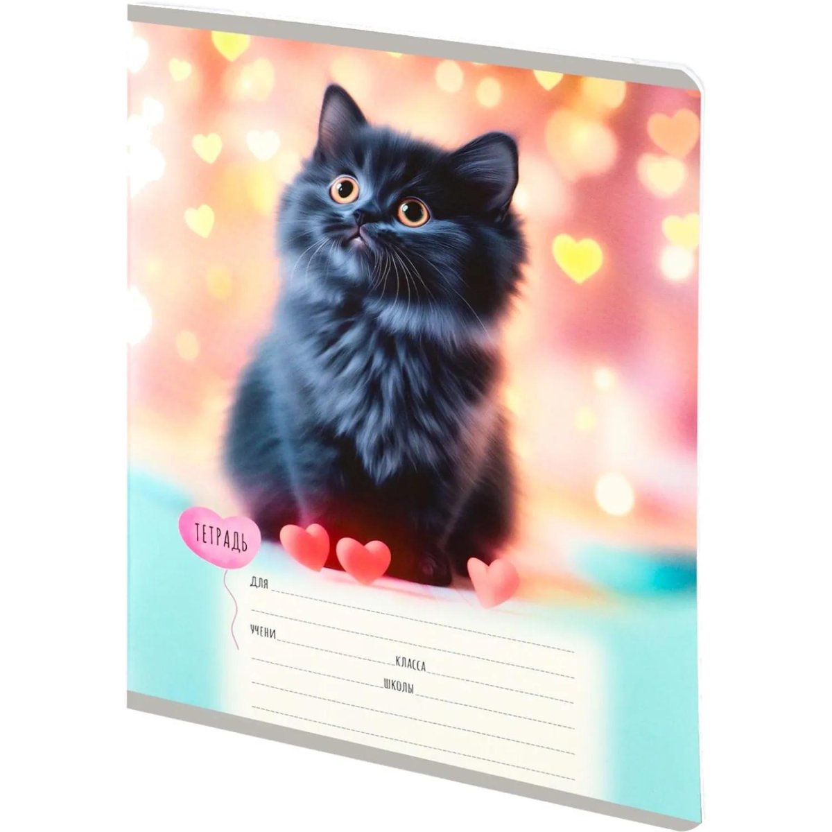 Тетрадь КЛЕТКА 12л. МИЛЫЕ КОТЯТА - 7  цвет. мелов.обл., асоорти 12-0912
