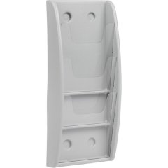 Лоток настенный односекционный Комус Штиль 3 отделения А4 верт. серый