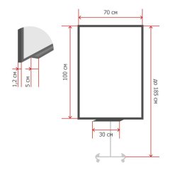 Флипчарт магнитно-мелов. на роликах 100x70 см черный