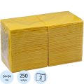 Салфетки бумажные 2 сл. 24х24 желтые 250 шт./уп