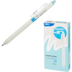 Ручка гелевая пиши-стирай Deli EG160-BL,автомат,пулевидн.нак,0.5мм,син