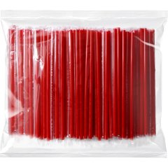 Трубочка для напитков 240мм РР  d-10мм красная, инд уп. 250 шт/уп